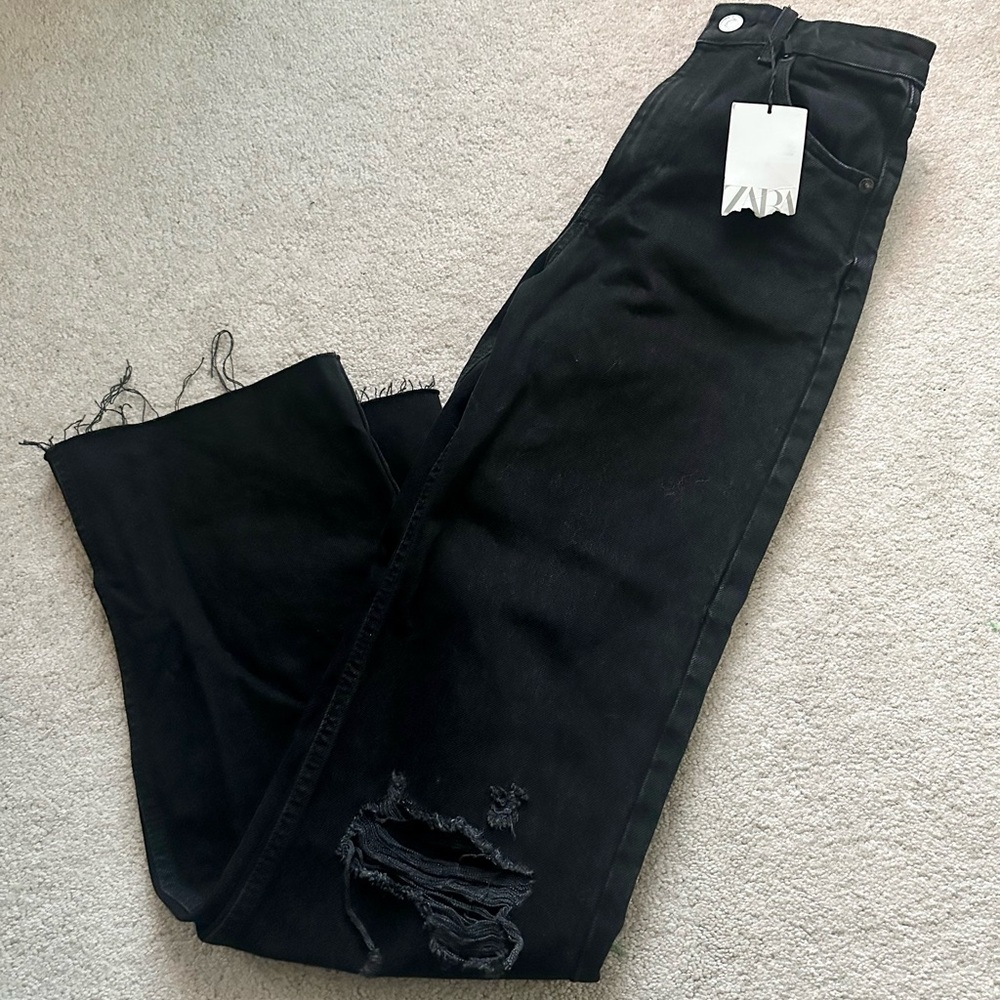 Black Zara wide leg jean